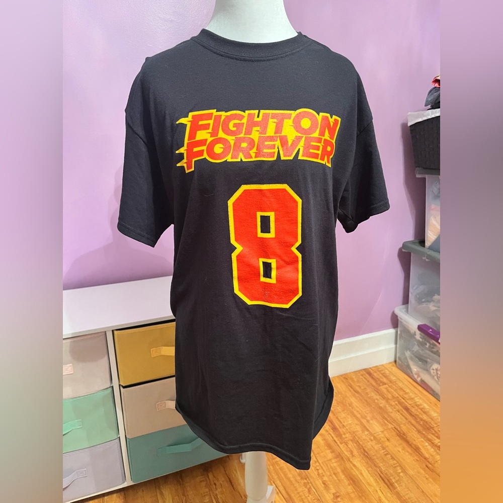 Gildan Black Tee with Red and Yellow Graphic